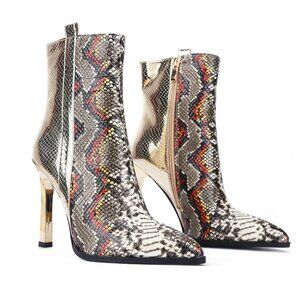 JILLIAN THE CITY BREAKIN SNAKE BLOCK HEEL BOOT